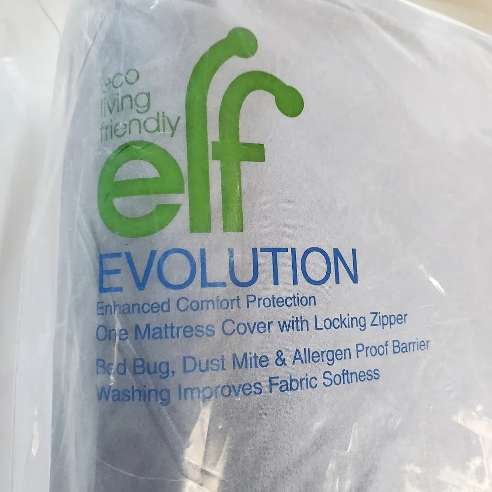 New ELF Sleep Safe Zip Mattress Cover - White Full Size